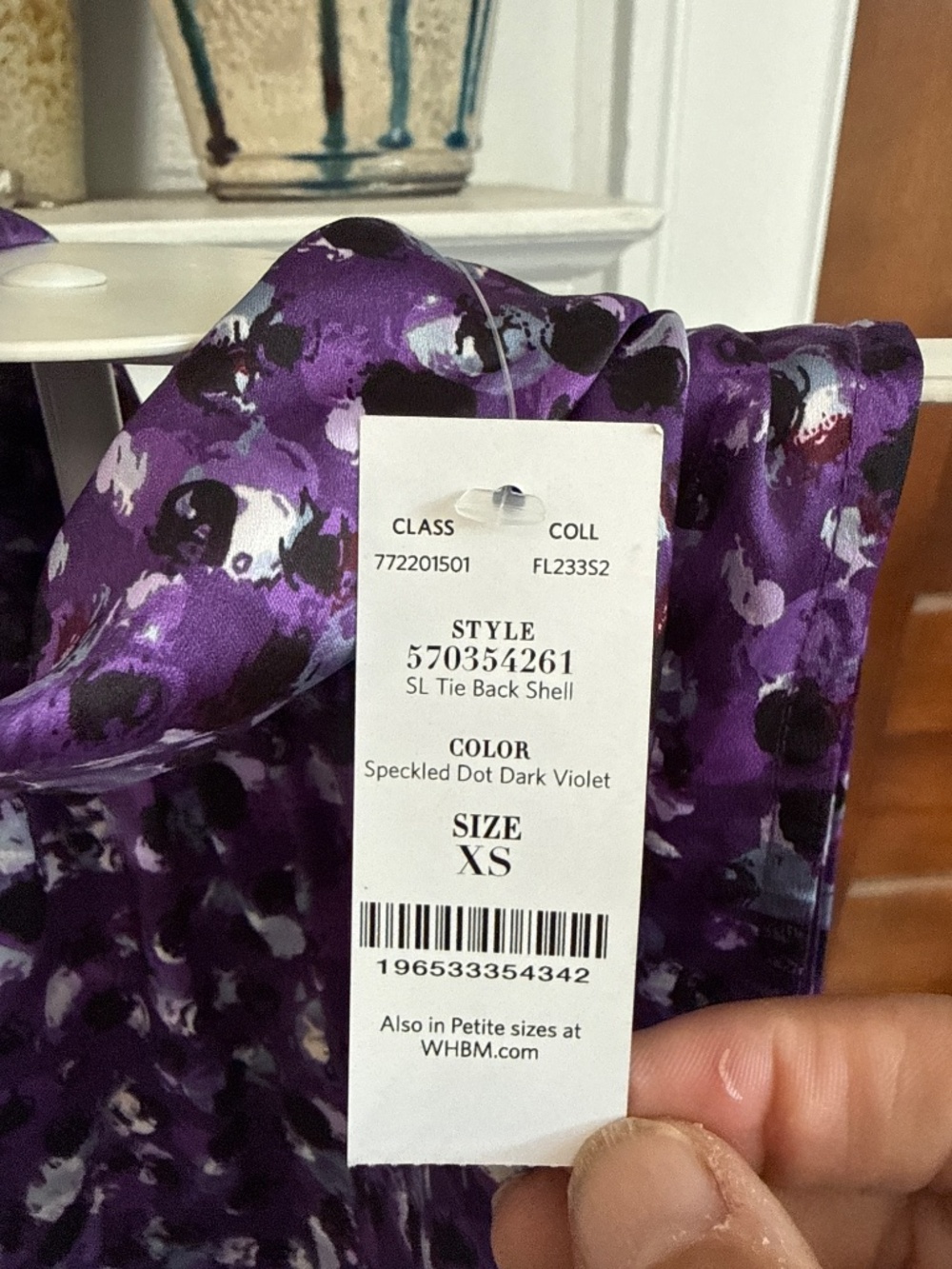 WHBM tie back shell- NWT. Retail 78‎ - Picture 5 of 9